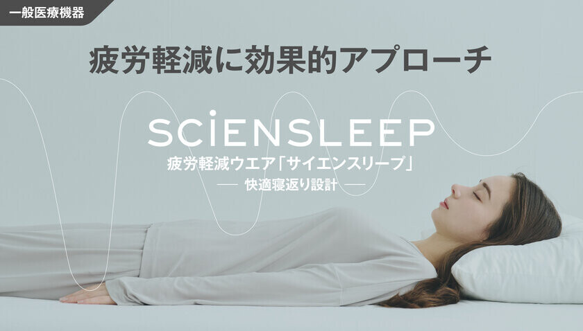 ＜一般医療機器＞ あなたの大切な休息時間をサポート　疲労軽減ウェア「SCiENSLEEP(サイエンスリープ)」Makuakeにて目標金額3,000％超を達成　～サポーター1,000名を目指してネクストゴールを設定～