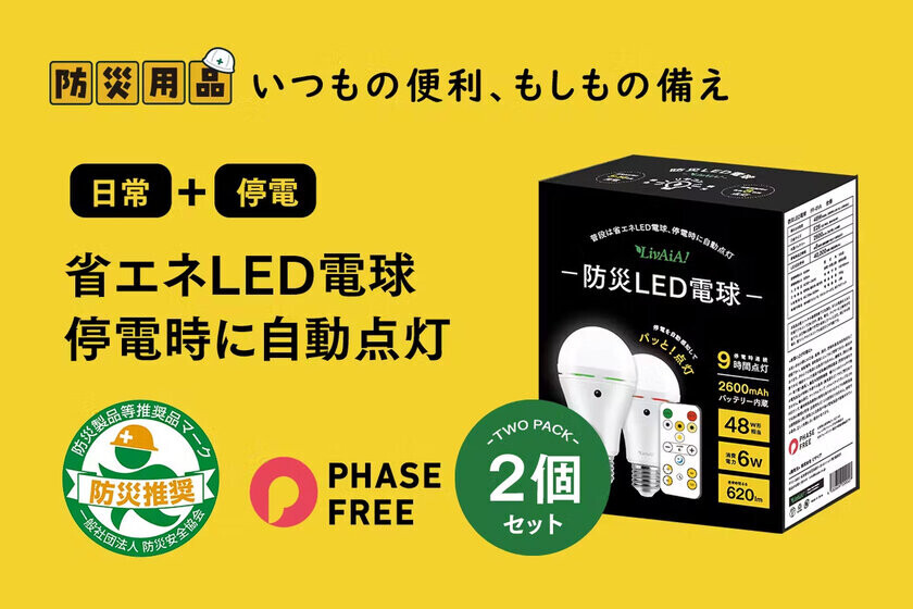 LivAiA「リモコン操作防災LED電球」、クラウドファンディング開始3日で目標金額を達成！