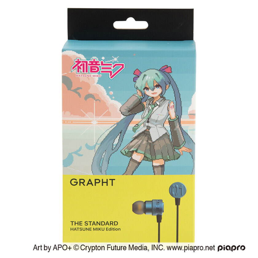 初音ミク × GRAPHT　コラボイヤホン『THE STANDARD 初音ミク Edition』をはじめ描き下ろしイラストを展開したTシャツや刺繍ステッカー等を12月19日発売