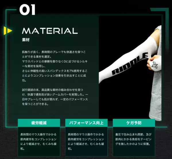 元祖ゲーミングアームカバーの「エイムカバー」　RIDDLEと共同開発したFPS専用の新商品を12/12に発売！