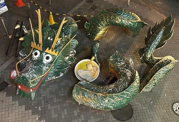 道頓堀の有名なあの立体看板の龍が、消えた?!道頓堀1丁目1番地 『金龍ラーメン相合橋本店』 建替リニューアルプロジェクト開始