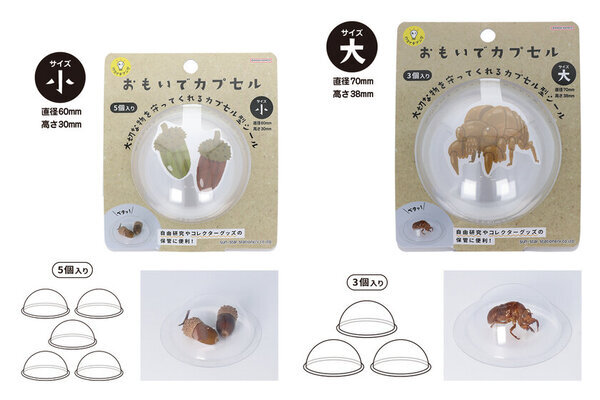 工作や自由研究、拾った宝物など大切な物を守るカプセル型シール『おもいでカプセル』が12月下旬に発売