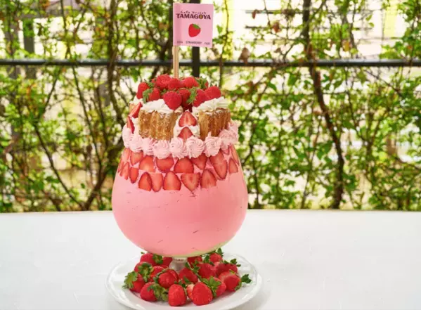 TAMAGOYAのストロベリーフェアついに開幕！甘酸っぱいいちごをふんだんに使用したカフェメニューやテイクアウトスイーツも登場今年も総重量5kg超えの巨大なパフェがパワーアップして登場！
