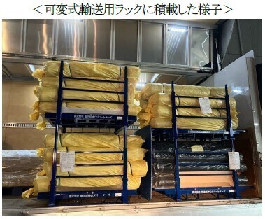 ～国土交通省の総合効率化計画認定取得～可変式輸送用ラックを活用した反物繊維の共同輸配送事業