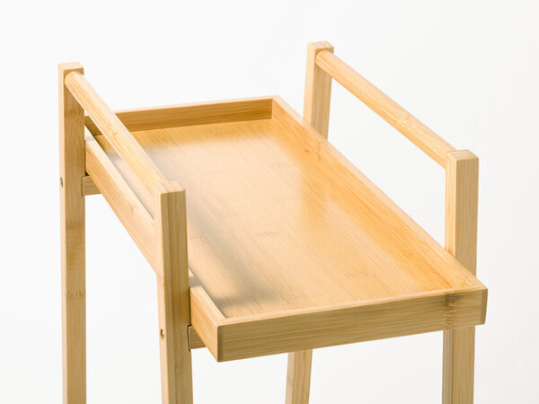 生活用品ブランド「ライクイット」からすき間で使えるスリムな竹製収納用品『バンブーランドリーワゴン(バスケット付き)』新発売！