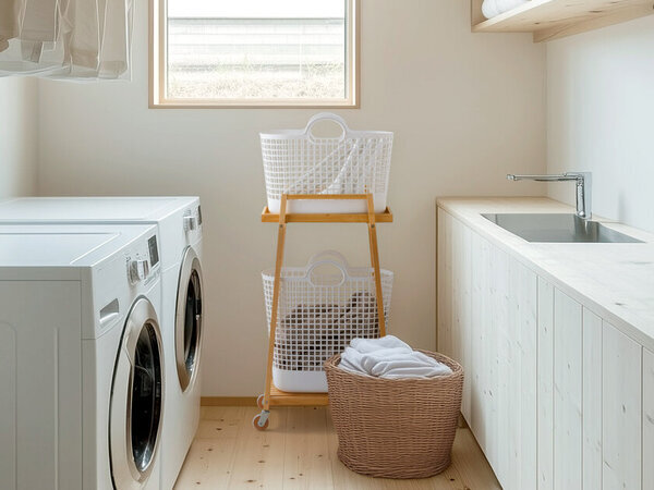 生活用品ブランド「ライクイット」からすき間で使えるスリムな竹製収納用品『バンブーランドリーワゴン(バスケット付き)』新発売！