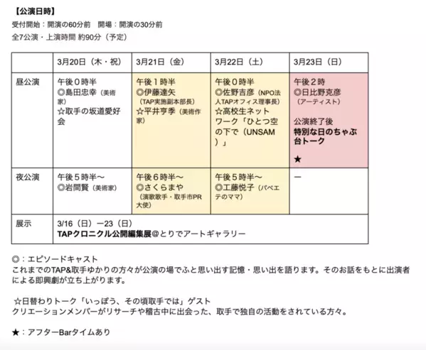 取手アートプロジェクト(TAP)発足25周年を記念し、芸術家・市民が共同制作した演劇「象とまつ毛」3月に公演！