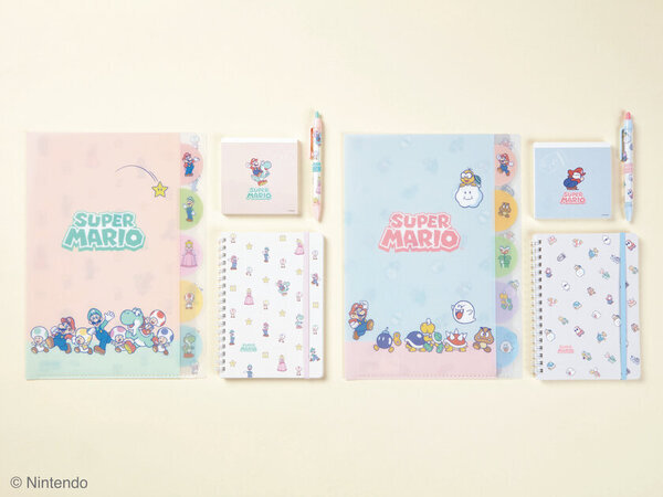 「スーパーマリオ」とコラボしたパステルカラーの文具雑貨シリーズを1月下旬より順次発売