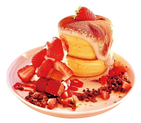 【伊豆・村の駅　たまご専門店　TAMAGOYA】大人気のイチゴフェアから、バレンタインバージョンが登場　今年のバレンタインは「愛をシェアするバレンタインパンケーキ」