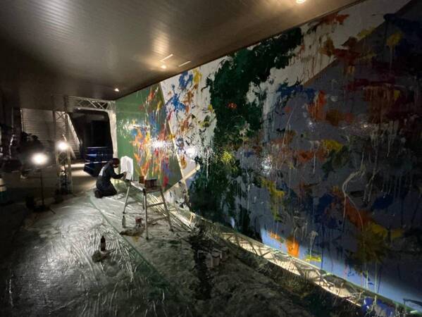 aQ-studio所属アーティスト秋山氏、SV.LEAGUE ALL STAR GAMES 2024-25 ISHIKAWAにて巨大壁画を制作！