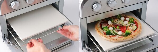 「ピザストーン」付属でいつもの冷凍ピザが感動の美味しさに　クイジナート「エアフライ オーブントースター」新モデルが3月中旬発売