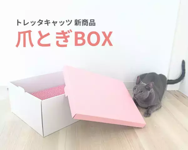 猫に嬉しい2WAY設計の「爪とぎBOX」　ピンク色の可愛いデザインの新商品を2月22日(ねこの日)に発売！