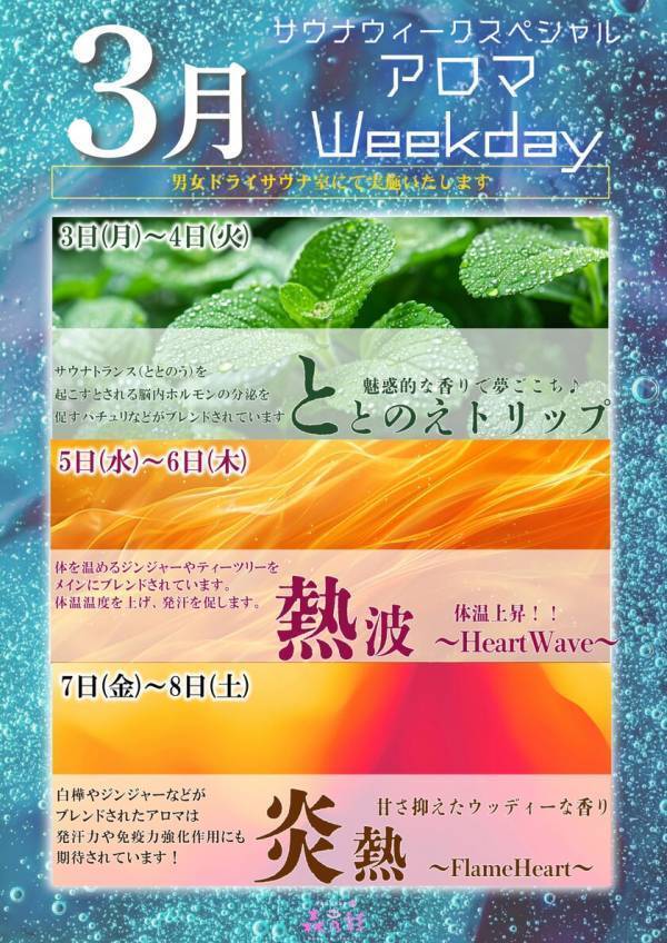 東京都町田市にある温浴施設「多摩境天然温泉森乃彩」　サウナウィークイベントを3/1(土)～3/9(日)開催