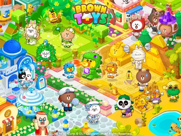 LINE FRIENDSのキャラクターとおもちゃの町へ旅に出よう！「BROWN TOYS(ブラウン・トイズ)」事前登録開始！