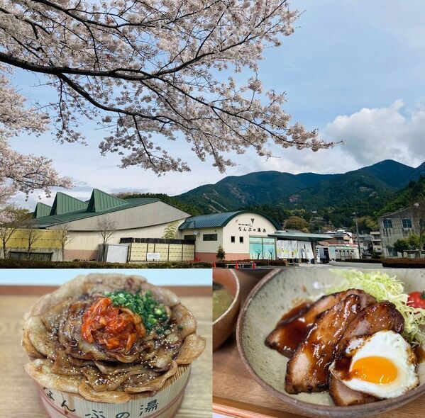 ＼さくら満開フェア開催／3月26日は、お風呂の日！！お風呂もご飯も桜満載！！山梨県　森のなかの温泉 なんぶの湯