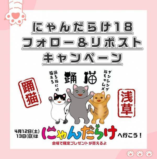 猫好きさんの祭典『にゃんだらけ18』が4/12、13に開催！270以上の出展ブースや、シニア猫のよりよい生活を考えるトークショー、猫ネタお笑いライブなど、“猫愛”満載の2日間！
