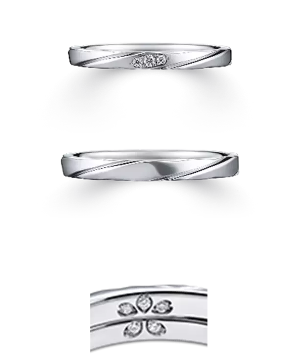 舞い上がる桜の花びらをモチーフにした優美で繊細なデザインセットリング『Chloris(クロリス)』