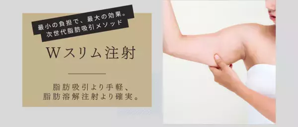 【共立美容外科】新メニュー「Wスリム注射」導入　最新の切らない痩身施術　脂肪吸引より手軽、脂肪溶解注射より着実