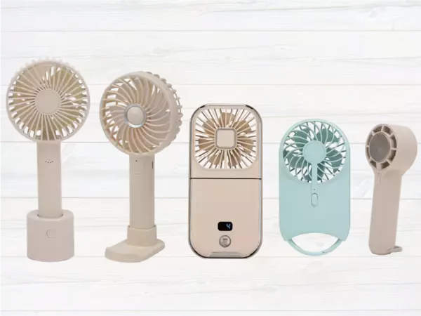 ユアサプライムス、冷却プレート付きやスマホスタンド付き、ハンズフリータイプなど5タイプのハンディファンを発売
