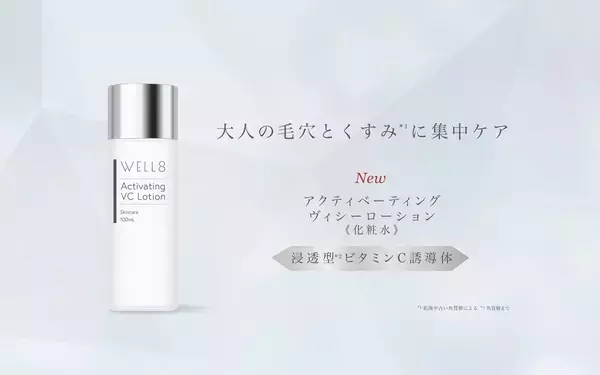 『WELL8-ウェルエイト』の化粧水「Activating VC Lotion」を初めてご購入の方限定で20％OFFクーポンプレゼントキャンペーンを実施