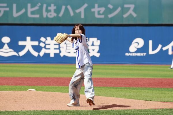 5月3日(土)横浜DeNAベイスターズVS読売ジャイアンツ　相川七瀬さんが「ハイセンス 大画面テレビ DAY」始球式に登板　悲願のノーバウンド投球で“3度目の正直”達成！
