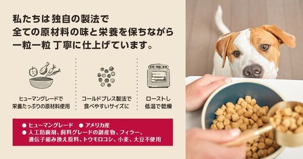 ドッグフードには珍しいサクサクの食感を実現した新商品「オネストキッチン クランチ」を5月26日に販売開始！