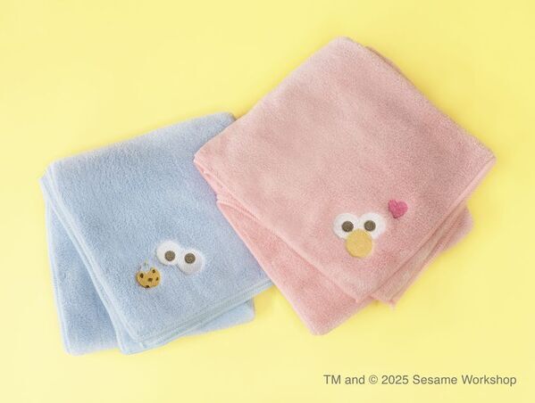 ハホニコとセサミストリートのコラボ第二弾　ハホニコ ヘアドライマイクロファイバータオル セサミストリートデザイン