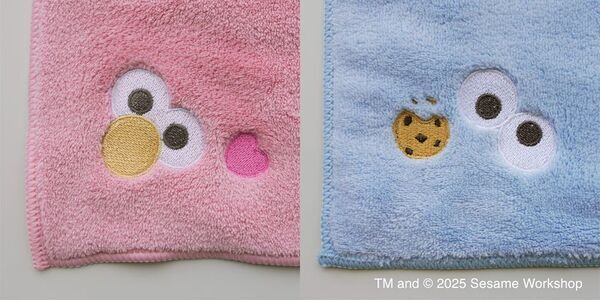 ハホニコとセサミストリートのコラボ第二弾　ハホニコ ヘアドライマイクロファイバータオル セサミストリートデザイン