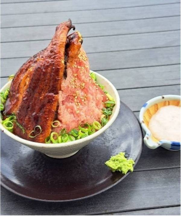 ＼長さ25cmの特大うなぎ一本丼が登場！／駿河湾沼津サービスエリア上り線内「おさかな丼屋 とと丸食堂」で夏バテ防止のお手伝いとして鰻と自然薯入りとろろを使用した夏のスタミナ丼の販売を6月9日(月)より販売。