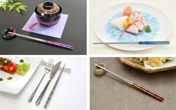 眼鏡職人が作る絵画のようなチタン箸が登場！しっかり摘まめてすっと切れる「純チタン製箸かつき 吉祥」