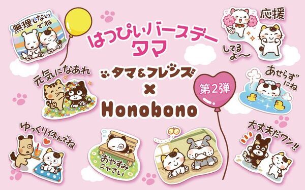 大人気イラストレーター「Honobono」×「タマ＆フレンズ」のコラボ第2弾が決定！6月28日(土)タマの誕生日にオリジナルLINEスタンプを発売！！
