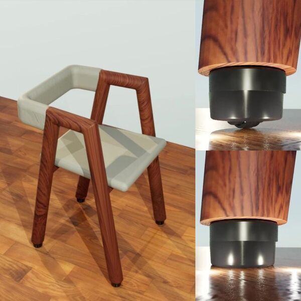 重たいイスもスムーズに移動できる荷重ロック機能付きキャスターを内蔵したイス脚用パーツ「Light-It Feet」を2025年秋販売開始