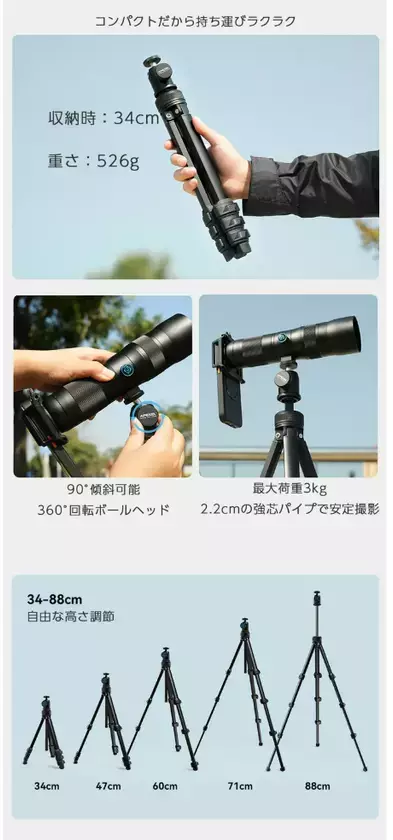 プロレベルの望遠撮影をスマホで実現する革新的モバイルレンズ『APL 20-60X』が「Makuake」でプロジェクト実施中！