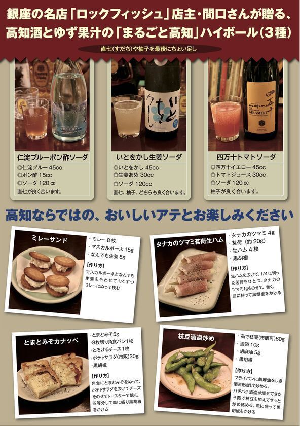 高知県アンテナショップ15周年記念　「銀座ロックフィッシュ・間口さんと楽しむ 「まるごと高知」ハイボール＆アテ祭り」を7月27日に開催