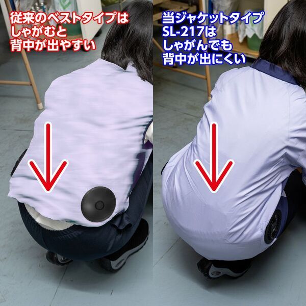 膨らまない！太って見えない！女性のためのファン付きウェア「fun-fan」シリーズより半袖ジャケットタイプ「SL-217」本格販売スタート