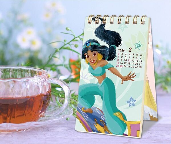 夢がいっぱい！推しのプリンセスが12種類登場　「ディズニープリンセス／ポケットカレンダー」9月1日新発売　滑り止め付で自立して、コンパクトで持ち運びに便利！