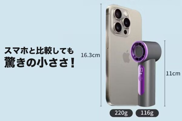 スマホより小さい、手のひらサイズの小型ハンディファン「ちびファン！」、CAMPFIREで先行販売開始