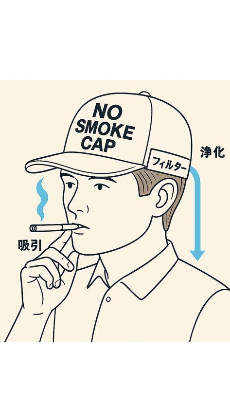 たばこの煙を瞬時に吸引・ろ過する“帽子型空気清浄機”　受動喫煙から子どもの命を守るため、クラファン開始