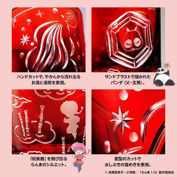 らんまとシャンプーがきらめく江戸切子グラスに！『らんま1/2』と日本の伝統工芸「江戸切子」が歴史的共演！