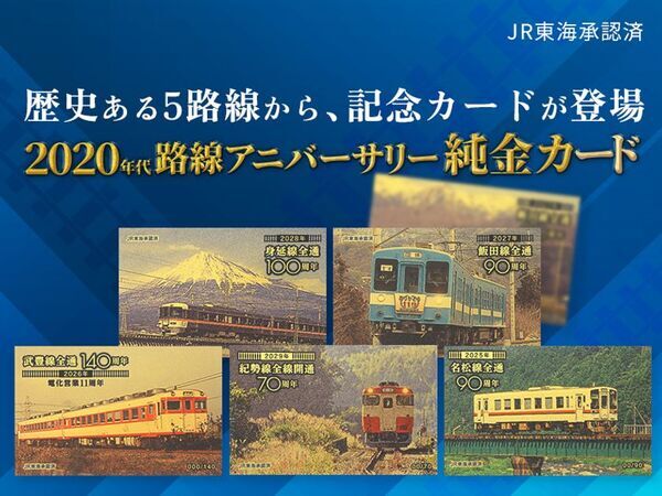 鉄道ファン必見！9月23日発売　『2020年代路線アニバーサリー』純金カード