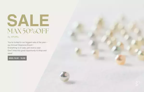 神戸発・あこや真珠ジュエリーが最大50％OFF！真珠専門店「SPOPEL」「PELMOIR」大決算セール2025開催！