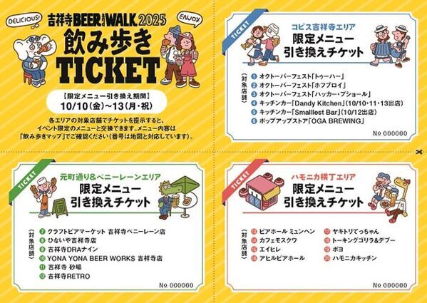 飲んで、巡って、みんなでカンパイ！『吉祥寺BEER&WALK2025』10月10日(金)～10月13日(月・祝)に開催！
