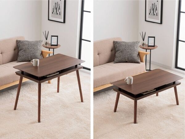 収納上手な暮らしを叶えるシェルフ付き2WAYこたつ「スペース」2サイズで10月上旬に発売