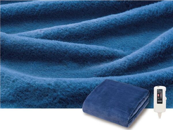 極上シルキータッチで「足ポカ快眠」を実現！「プレミアムフェイクファー電気毛布」にネイビーが新登場