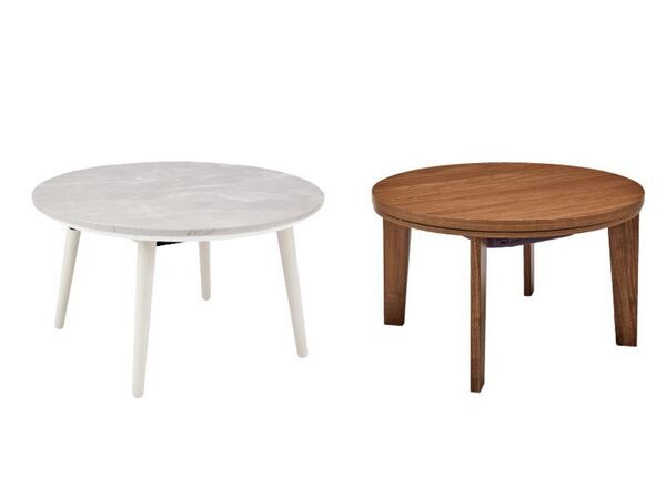 幅67cmのコンパクト設計　円形パーソナルこたつ「シロナ」「ニコロ」を10月中旬に発売