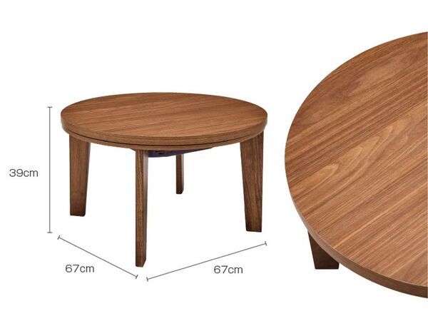 幅67cmのコンパクト設計　円形パーソナルこたつ「シロナ」「ニコロ」を10月中旬に発売