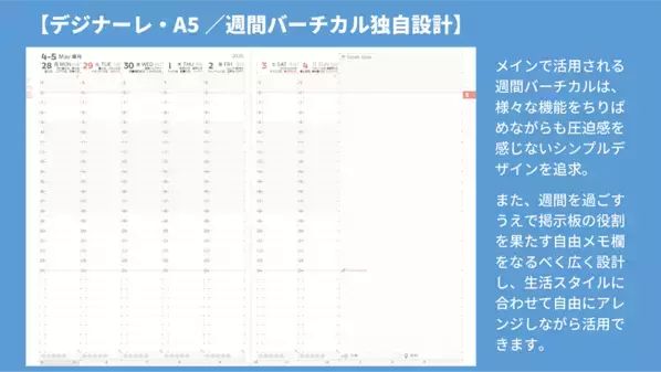 開きたいページへ瞬間移動！納得の書き心地を追求した週間バーチカル型「2026年4月始・ACTIO手帳 デジナーレ」をリリース