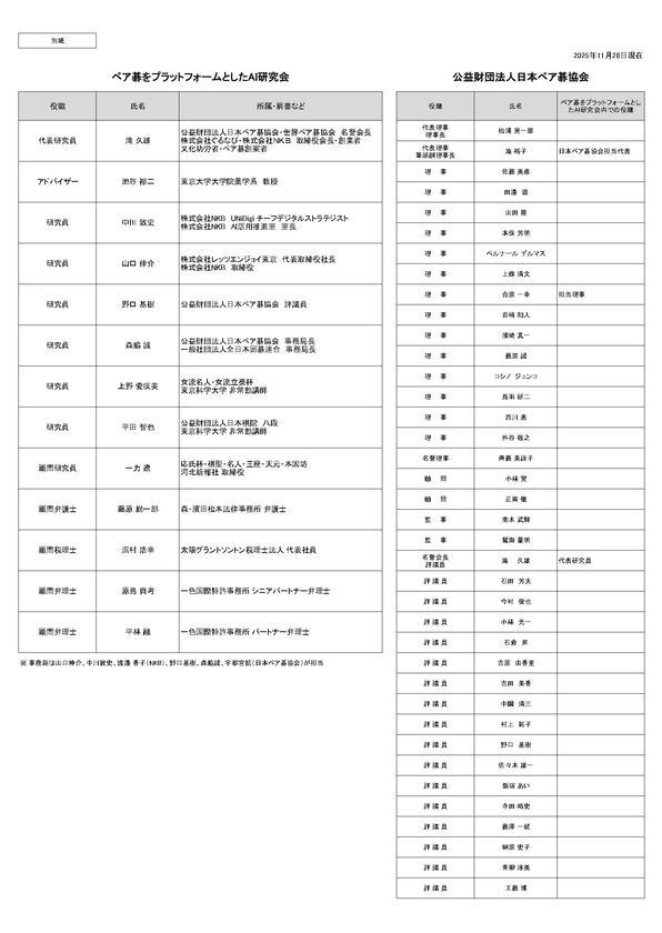 「ペア碁をプラットフォームとしたAI研究会」発足のお知らせ