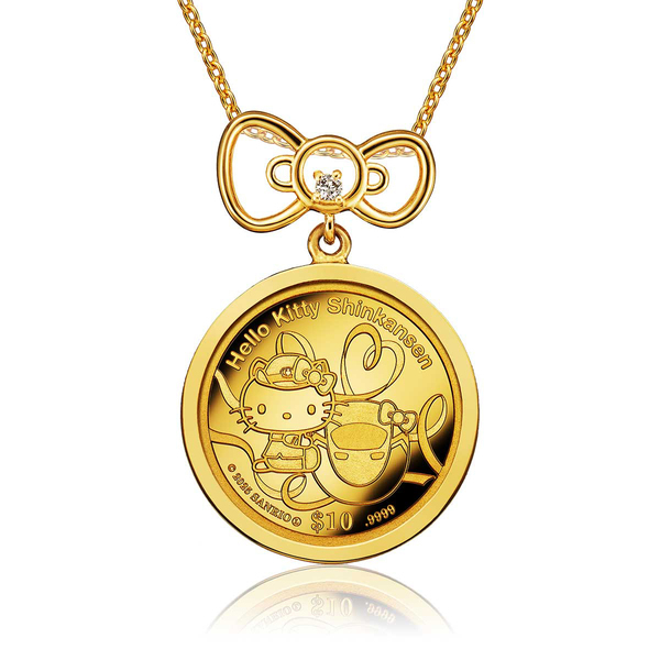 まもなく引退！ハローキティ新幹線が、純金コインの宝飾ペンダントで登場！