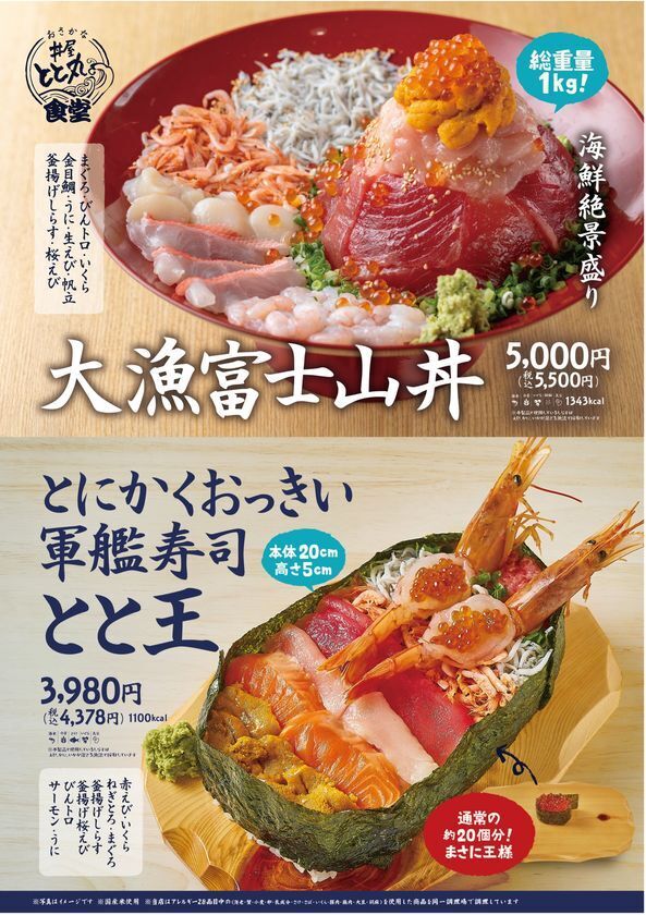 新東名高速道路 上り線 NEOPASA駿河湾沼津【おさかな丼屋 とと丸食堂】ランチ限定の握り寿司3商品とおっきい軍艦寿司を12月19日(金)より販売開始！